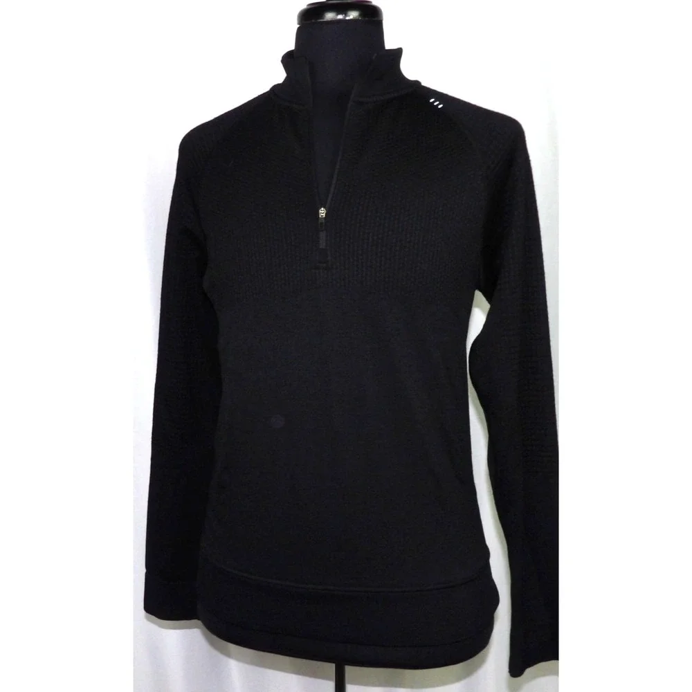 Lululemon Black Pull Over 1/4 Zip Stretch Athletic Running Jacket Men's Small